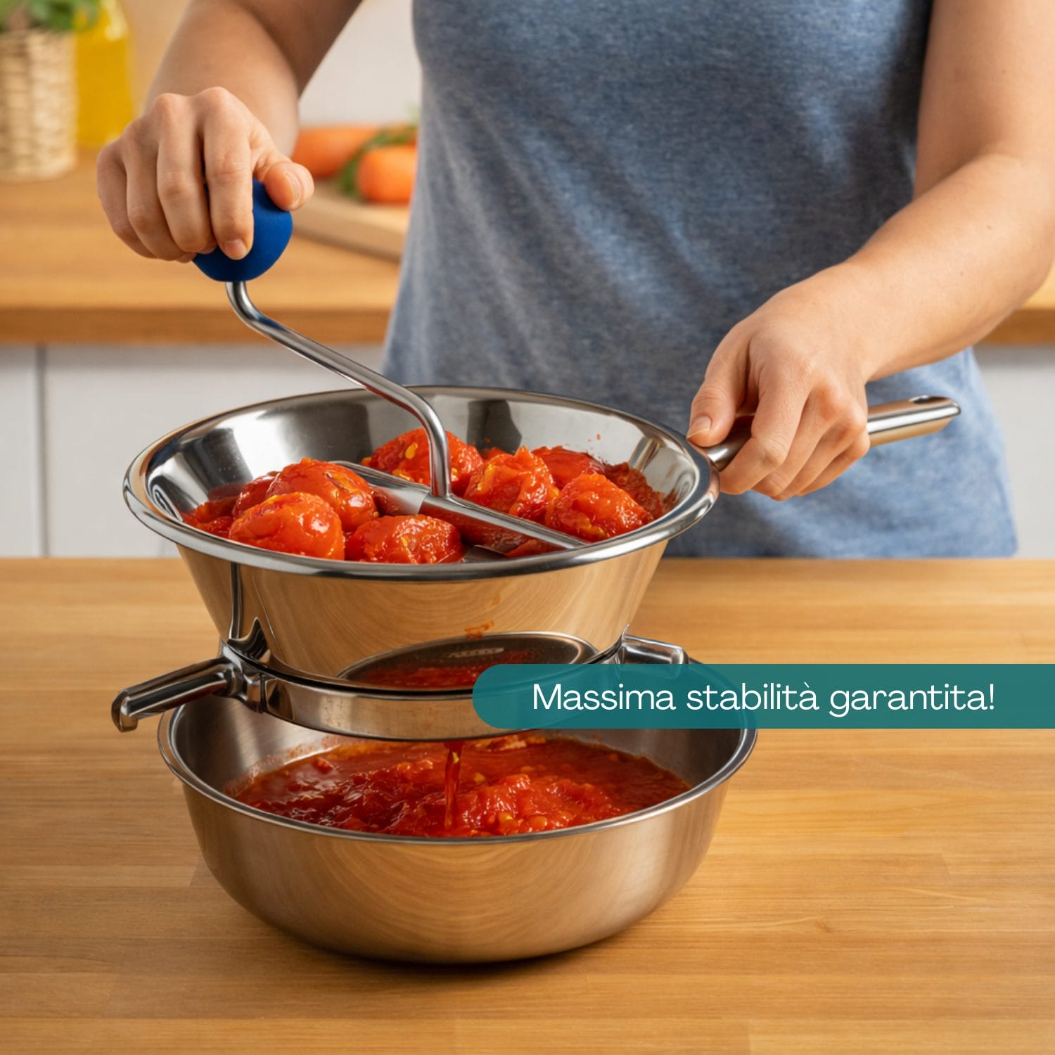 passaverdure in acciaio stabilità Passaverdure in acciaio per passata di pomodoro