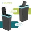 Pattumiera 25 litri blu con doppia apertura: coperchio basculante e sollevabile