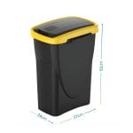 pattumiera con coperchio basculante misure giallo Pattumiera 25 litri con coperchio giallo e misure 51×37×24 cm