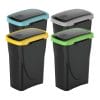 Set pattumiere 25 litri con coperchi colorati per raccolta differenziata