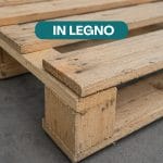 Dettaglio pedana in legno robusto per trasporto e stoccaggio merci