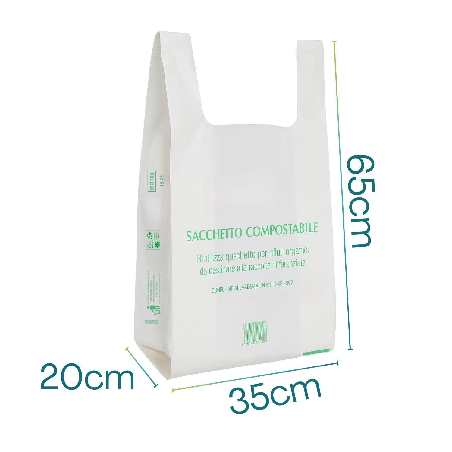 personalizzazione busta plastica bianca con logo 65x35 cm