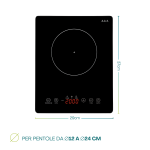 piastra a induzione misure Piastra a induzione 29x37 cm compatibile con pentole da 12 a 24 cm