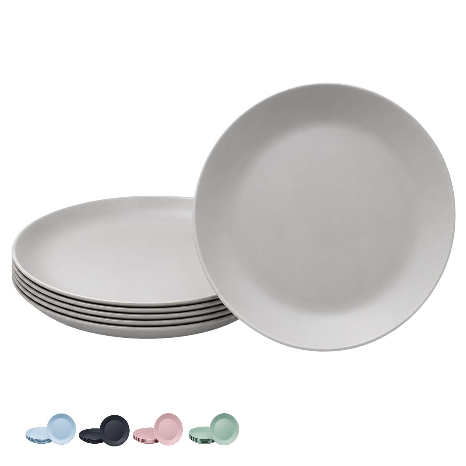 piatti di plastica grigi Piatti riutilizzabili grigi da 20,8 cm lavabili in lavastoviglie e adatti al microonde