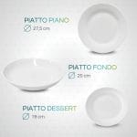 Dimensioni set piatti rotondi in porcellana bianca per 6 persone uso quotidiano