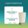 Portaombrelli beige in plastica con vano raccogli goccia Made in Italy