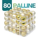 Porta palline natalizie 80 scomparti colore oro