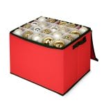 Porta palline natalizie rosso con scomparti interni