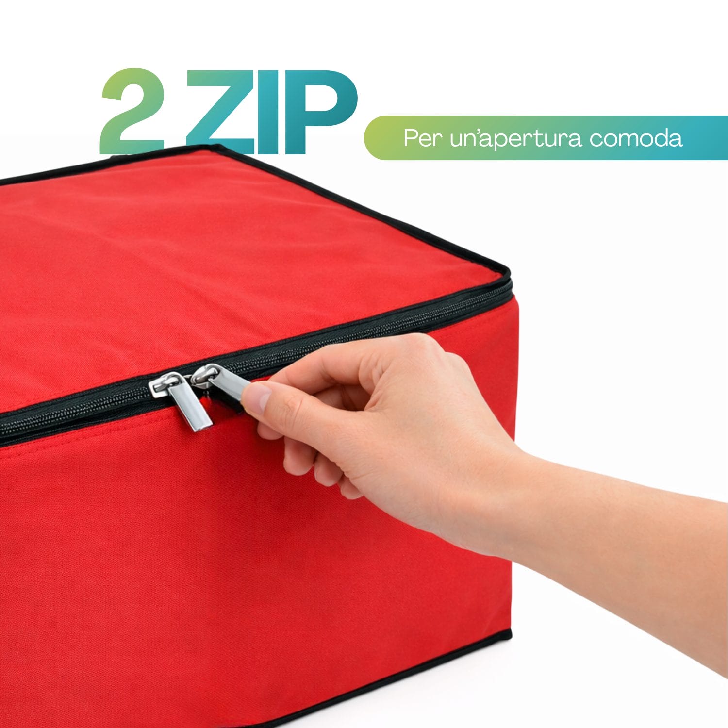 Scatola porta palline natalizie con doppia zip