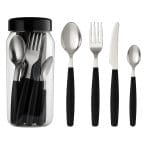posate-nere Set posate acciaio inox 24 pezzi manico nero Abert per 6 persone