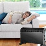 Termoconvettore elettrico portatile 1800W nero in salotto