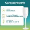 Bicchiere flute Bianco resistente da -10°C a +100°C 100% riciclabile