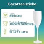 Bicchiere flute Bianco resistente da -10°C a +100°C 100% riciclabile