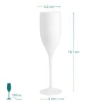 Flute champagne Bianco plastica 150 cc 19,7x6 cm riutilizzabile elegante