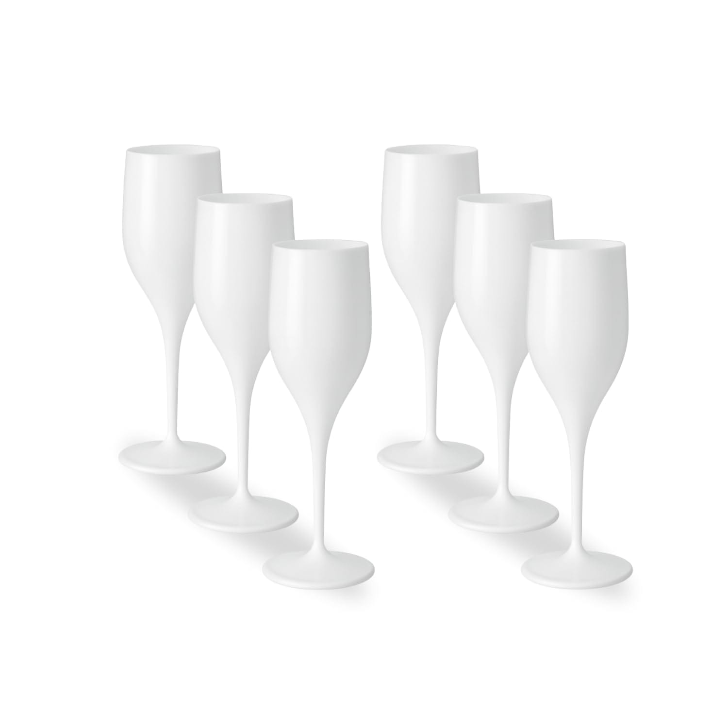 Set 6 flute champagne Bianchi 150 cc in plastica infrangibile riutilizzabile