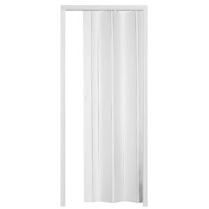 Porta a soffietto in PVC senza serratura 215×84 cm Bianca