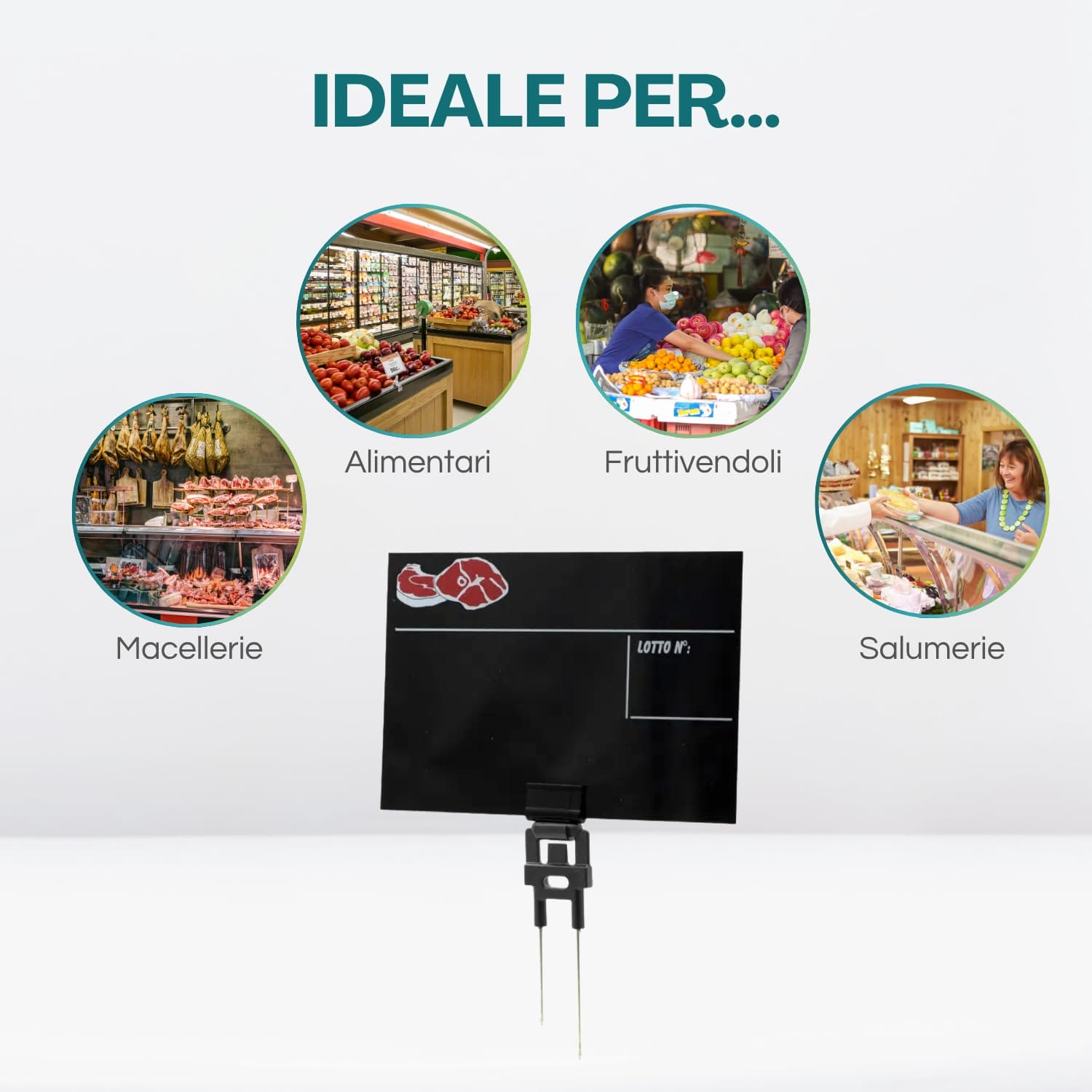 Segnaprezzi macelleria ideale per alimentari, fruttivendoli e salumerie