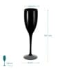 Flute champagne nero plastica 150 cc 19,7x6 cm riutilizzabile elegante