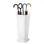PORTAOMBRELLI-RATTAN-PLASTICA Portaombrelli plastica bianco effetto rattan intrecciato rettangolare 26x26x51,5 cm