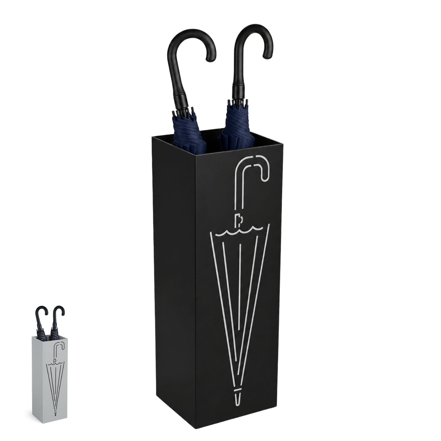 Porta ombrelli da ingresso nero sagomato stile moderno