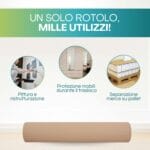 Rotolo cartone ondulato multiuso per pittura, trasloco e separazione merce
