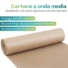 Cartone ondulato a onda media in carta rigenerata ammortizzante e resistente