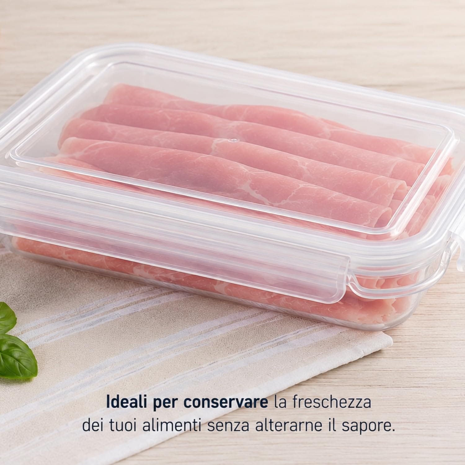 Conservazione fresca e sicura degli alimenti Contenitore per alimenti con coperchio ermetico ideale per conservare la freschezza di salumi e affettati