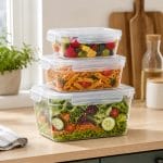 Contenitori impilabili per meal prep Set contenitori alimenti trasparenti impilabili con coperchio ermetico per pasta insalata e frutta