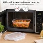 Contenitore per microonde senza coperchio Contenitore alimentare rettangolare utilizzabile in microonde senza coperchio per riscaldare il cibo