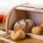 portapane legno 39X25X18cm Portapane legno faggio 39x25x18 cm con coperchio arrotolabile