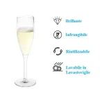 qualit-flute Flute champagne plastica infrangibile riutilizzabile lavabile in lavastoviglie