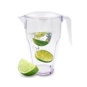 Caraffa plastica trasparente con coperchio da 2,25 Litri
