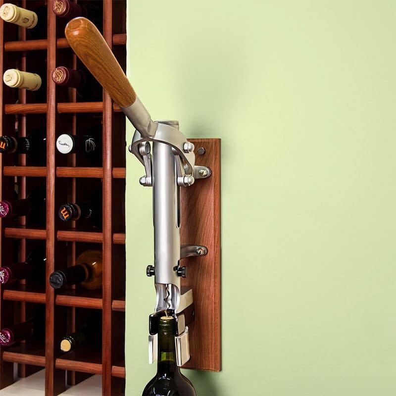 Cavatappi parete con supporto in legno