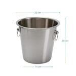 Secchiello portaghiaccio acciaio inox 22x22x14 cm capacità 4 litri