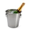Secchiello portaghiaccio acciaio 4 litri con maniglie e bottiglia champagne