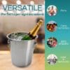 Secchiello portaghiaccio acciaio versatile per feste, cene e barbecue