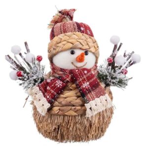 Pupazzo di Neve Decorazione Natalizia da 20×19 cm