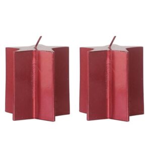 Set 2 Candele Natalizie a forma di Stella da 7×7,5 Cm
