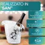 Secchiello ghiaccio SAN plastica trasparente BPA free resistente agli urti