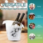 Secchiello ghiaccio 3L plastica trasparente per vino spumante feste e party