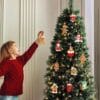 Set 24 pendenti per albero di Natale 7 cm in legno colorato, decorazioni natalizie
