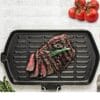 Bistecchiera in ghisa 23x36 cm con carne grigliata e spezie