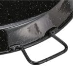MANICI RESISTENTE PRATICI manici resistenti in metallo padella paella in ferro smaltato nero con puntini bianchi