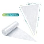 Sac a poche misure 30x53x61 cm rotolo da 100 pezzi
