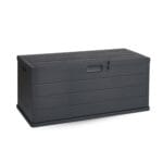 baule 118x59x57 Baule da giardino in resina antracite 340L con ruote, impermeabile e seduta fino 150 kg