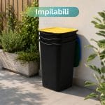 Pattumiere Impilabili Salvaspazio Pattumiere impilabili con coperchio salvaspazio per raccolta differenziata domestica