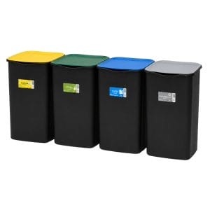 Set 4 pattumiere per raccolta differenziata