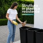 Pattumiere Resistenti per Raccolta Differenziata Pattumiere in plastica resistente per raccolta differenziata domestica con coperchio