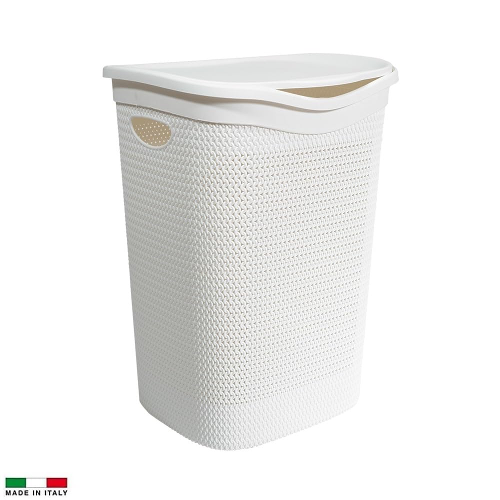 Cesto portabiancheria bianco made in italy