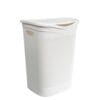 Cesto portabiancheria bianco in plastica effetto rattan 39,5x37x54 cm con coperchio